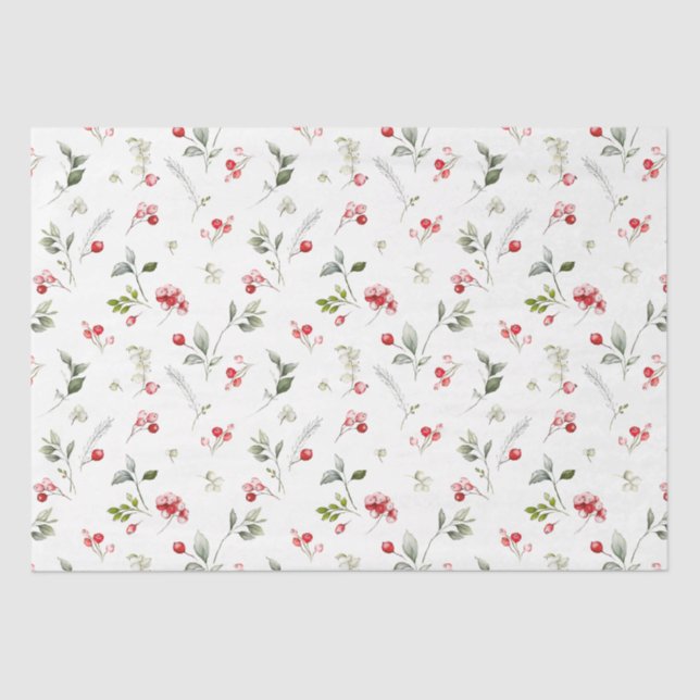 Festes Winter Berry Tissue Paper Seidenpapier (Vorderseite)