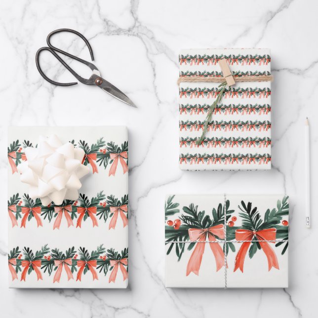 Festgarten Aquarellbänder Geschenk Geschenkpapier Set (Vorderseite)