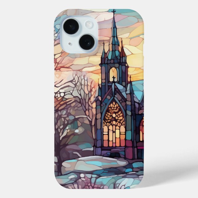 Festgehaltenes Glas Kirche iPhone 15 Selten Fall Case-Mate iPhone Hülle (Rückseite)