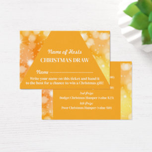 Festgelb, Weihnachten Party Raffelkarten