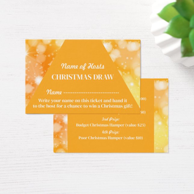 Festgelb, Weihnachten Party Raffelkarten (Schreibtisch)