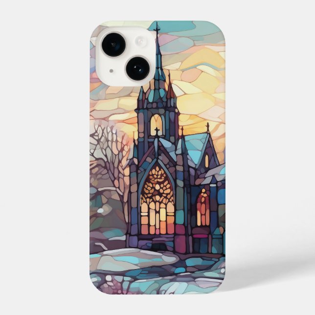 Festgelegte Glaskirche iPhone 14 Slim Fit Case iPhone Hülle (Rückseite)