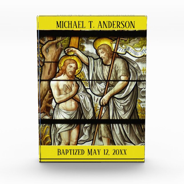 Festgelegte Glass Erwachsene Taufe Jesus St. John  Fotoblock (Vorderseite)
