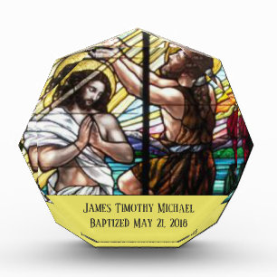 Festgelegte Glass Erwachsene Taufe Jesus St. John Fotoblock