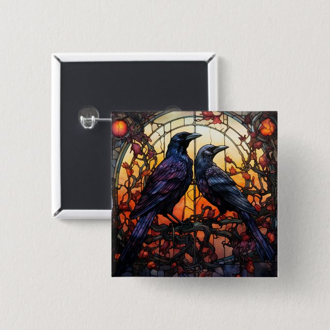 Festgelegte Glass Ravens Button (Vorne & Hinten)