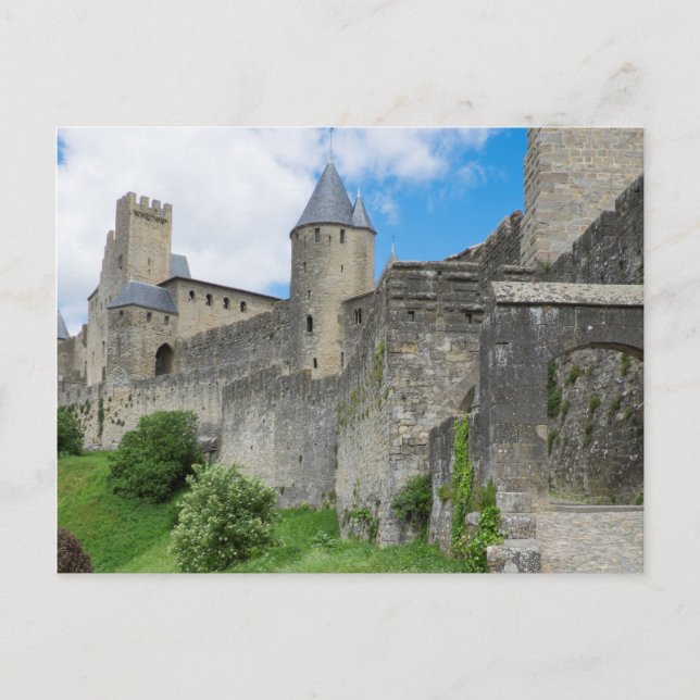 Festgelegte Mauer von Carcassonne Postkarte (Vorderseite)