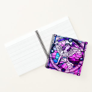 Festgelegter Glass Window Christmas Angel Notizbuch