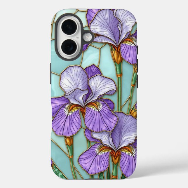 Festgelegtes Glas Iris Blumen Phone Case (Rückseite)
