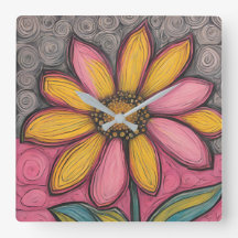 Festgestelltes Glas Daisy Clock