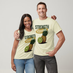 Festigkeit Erneuerte Ananas Kiwi Retro Shirt