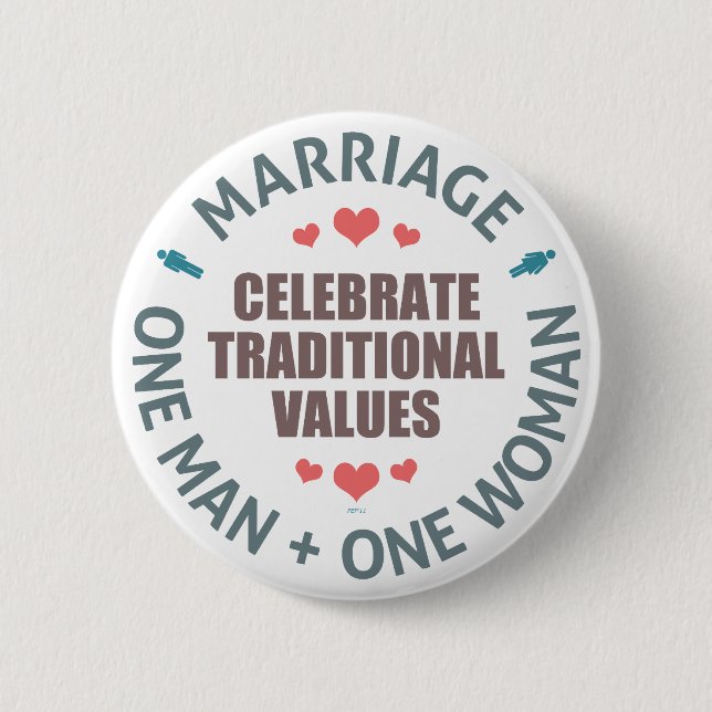 Festigung traditioneller Werte Button (Vorderseite)