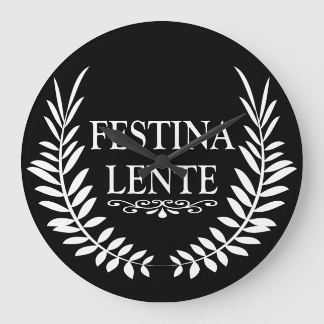 Festina lente große wanduhr (Vorderseite)