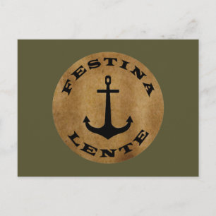 Festina lente postkarte