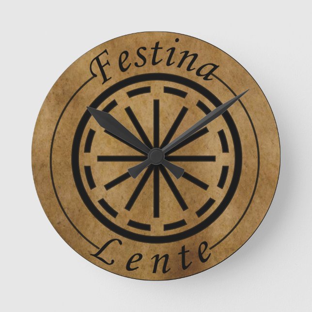 Festina lente runde wanduhr (Vorderseite)