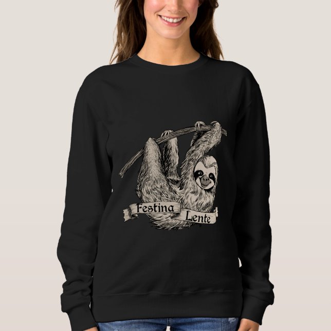 Festina Lente Three Toed Sloth Sweatshirt (Vorderseite)
