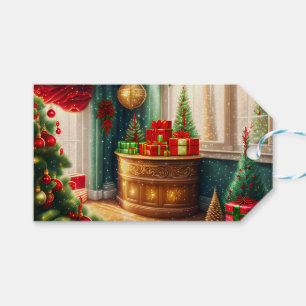 Festisch dekoriertes Zimmer, traditionelle Weihnac Geschenkanhänger