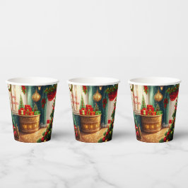 Festisch dekoriertes Zimmer, traditionelle Weihnac Pappbecher