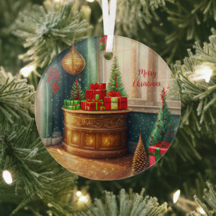 Festisch dekoriertes Zimmer, traditionelles Weihna Ornament Aus Glas