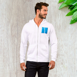 Festival Blue Light Rays Mens Full-Zip Hoodie