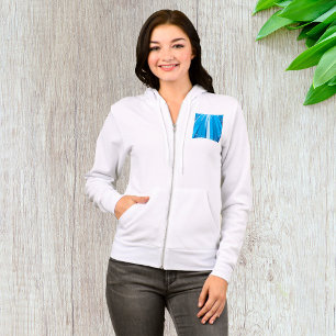 Festival Blue Light Rays Womens Full-Zip Hoodie