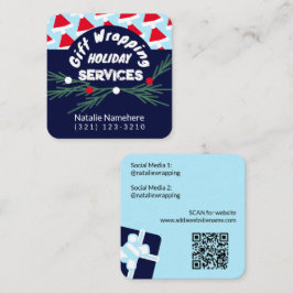 Festival Blue Modern Beruflicher Geschenkservice Quadratische Visitenkarte