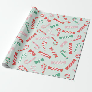 Festival Candy Cane Delight Pattern Geschenkpapier