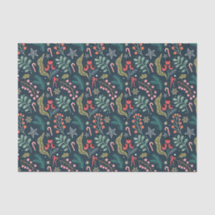 Festival Candy Cane und Holly Pattern Seidenpapier