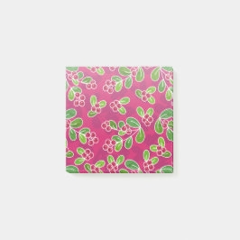 Festival Cranberry Foliage Muster, Fuchsia Post-it Klebezettel