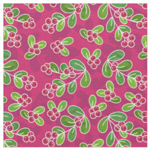 Festival Cranberry Foliage Muster, Fuchsia Stoff