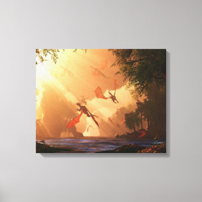 Festival der Drachen Wrapped Canvas Leinwanddruck (Vorderseite)