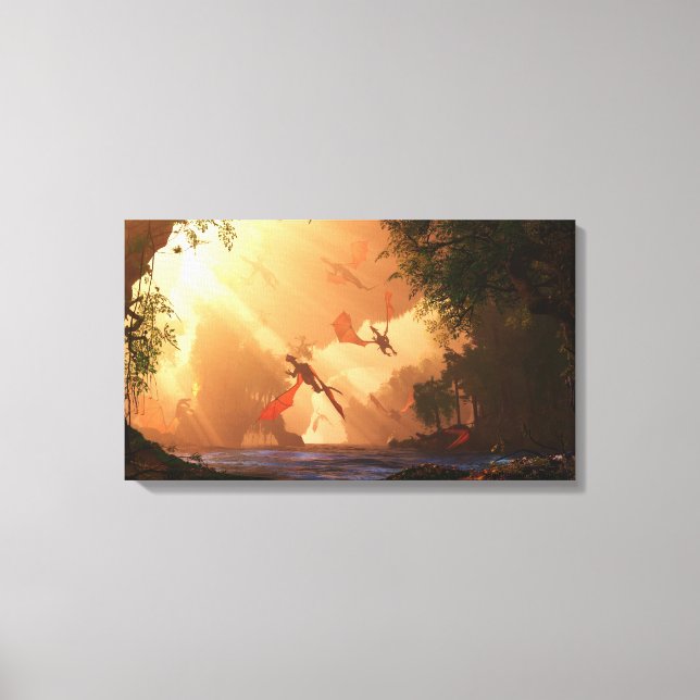 Festival der Drachen Wrapped Canvas Leinwanddruck (Vorderseite)