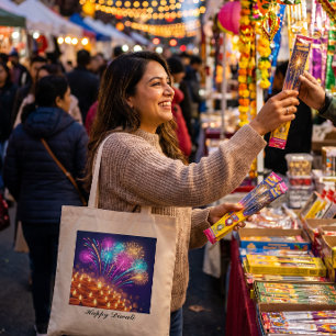 Festival der Lichter Diwali Diyas feiern Tragetasche
