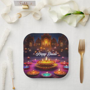 Festival der Lichter: Diwali Feiern Pappteller