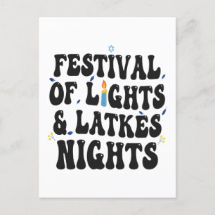 Festival der Lichter & Latkes Nächte Funny Hanukka Einladungspostkarte