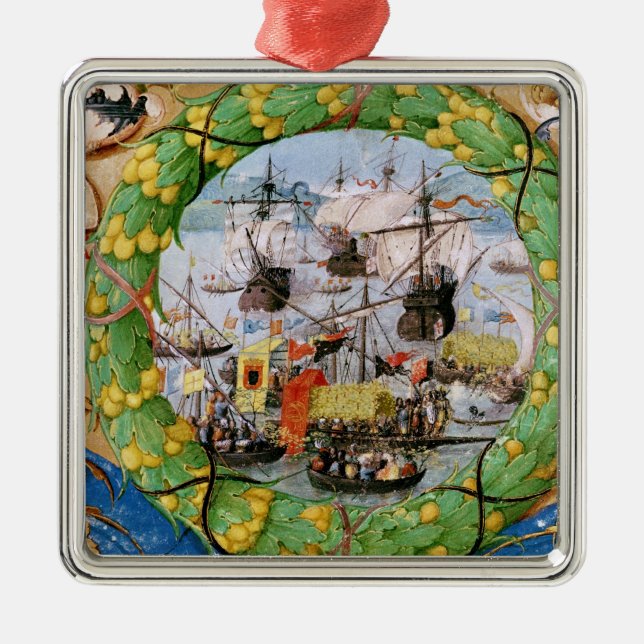 Festival der portugiesischen Flotte Silbernes Ornament (Vorne)