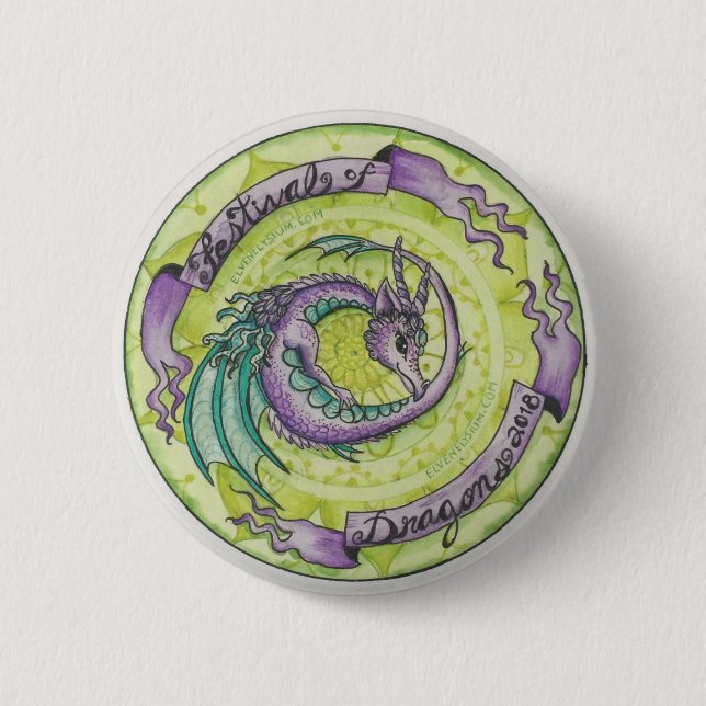 Festival des Drache-Knopfes Button (Vorderseite)