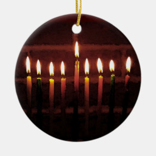 Festival des Lichtes Chanukka Menorah Keramikornament