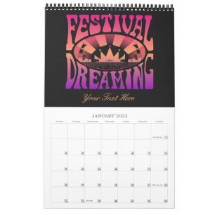 Festival Dreaming Retro Raspberry-Apricot-Plum Kalender