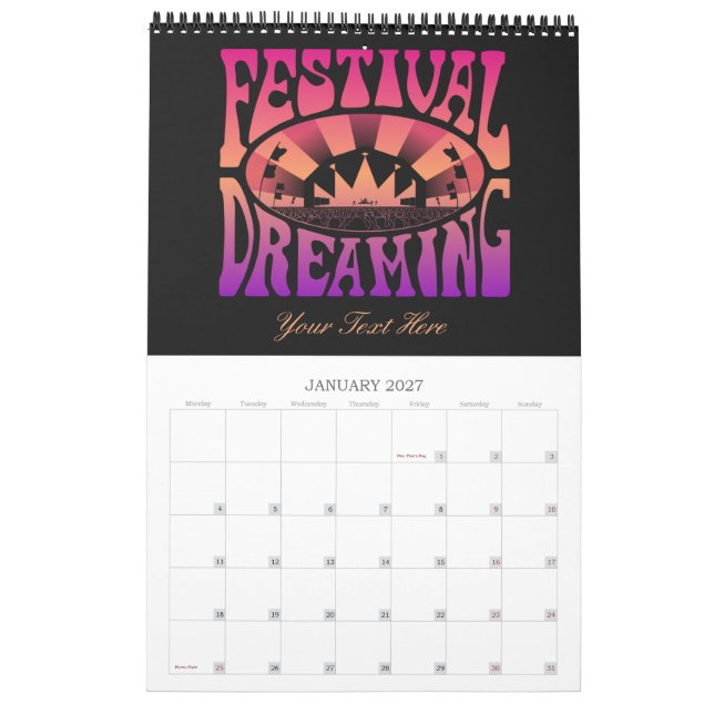 Festival Dreaming Retro Raspberry-Apricot-Plum Kalender (Jan 2027)