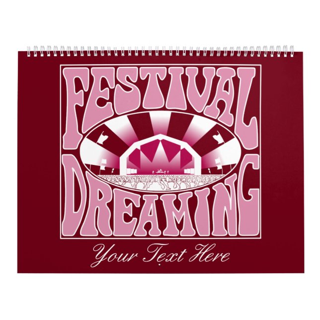Festival Dreaming Retro Weißrosa-Cranberry Kalender (Titelbild)