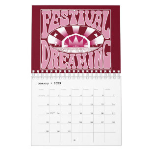 Festival Dreaming Retro Weißrosa-Cranberry Kalender