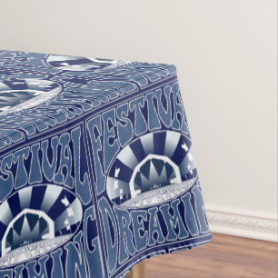 Festival Dreaming Vintag Retro Navy Weiße Marine Tischdecke
