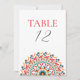 Festival Elegance Mandala Wedding Table Number Einladung