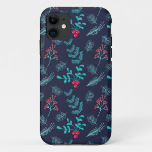 Festival Floral Holly Berries Fir Muster Urlaub Case-Mate iPhone Hülle
