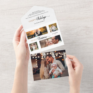 Festival Frohe Weihnachtskalligraphie Multiphoto All In One Einladung