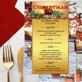 Festival Gold Artistic Christmas Menu Menükarte