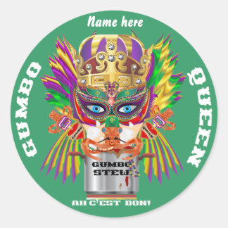 Festival-Gumbo-Königin-Ansicht deutet bitte an Runder Aufkleber