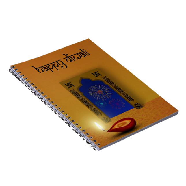 Festival Happy Diwali Fireworks - Notebook Notizblock (Rechte Seite)