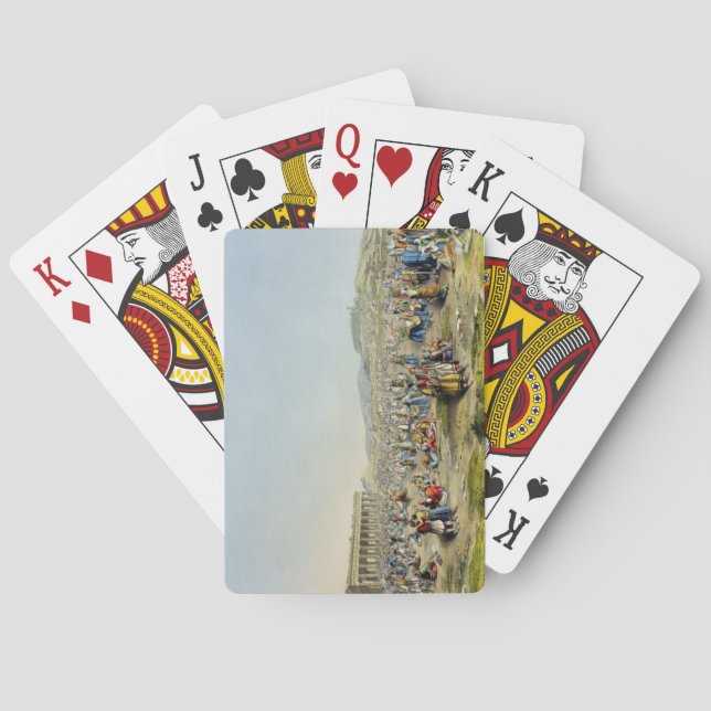 Festival in Athen, Pub. von J. Rodwell, 1830 (aqua Spielkarten (Rückseite)