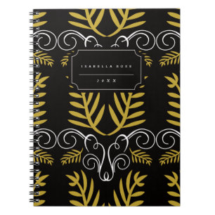 Festival Kunst Deco Gold Vintager Chic Urlaub Notizblock